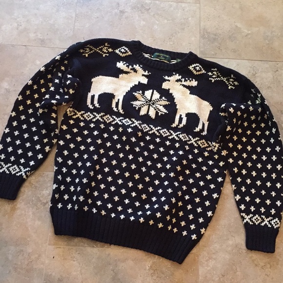 Embassy Row Other - Embassy Row Men’s Ski Sweater Cotton Knit Moose